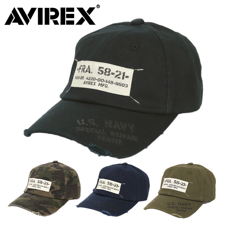 アビレックス キャップ 帽子 メンズ Avirex ダメージ加工 アヴィレックス ローキャップ 人気 ブランド