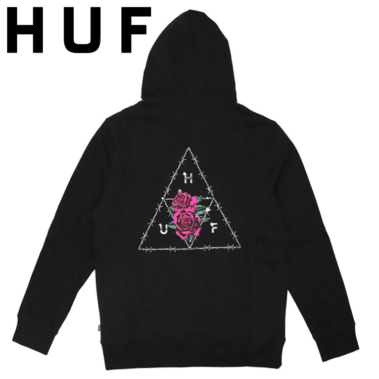 超可爱の [希少デザイン]HUF/ハフ/バックプリント/薔薇/バラ/L