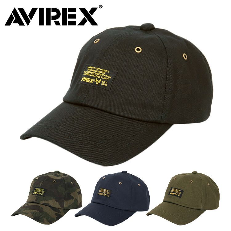 アビレックス キャップ 帽子 メンズ AVIREX BLACK PATCH アヴィレックス ローキャップ 人気 ブランド