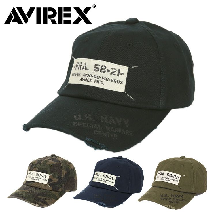 アビレックス キャップ 帽子 メンズ Avirex ダメージ加工 アヴィレックス ローキャップ 人気 ブランド