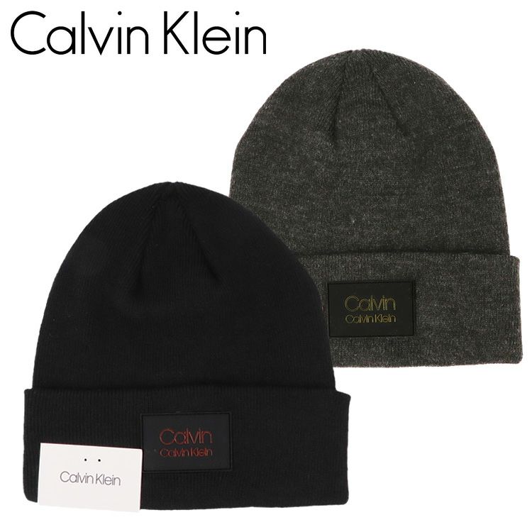 カルバンクライン ニット帽 ニットキャップ ラバーパッチ メンズ レディース 帽子 Calvin Klein ブランド 秋冬 ファッション