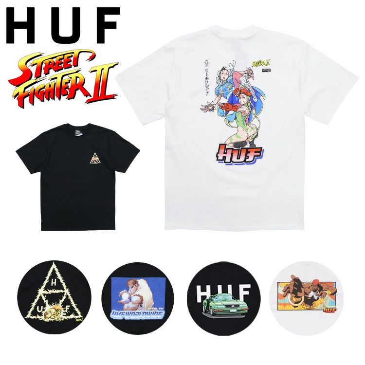 HUF ハフ メンズ Tシャツ ストリートファイター2 S/S TEE CAPCOM 半袖Tシャツトリプルトライアングルロゴ コラボ ゲーム リュウ  チュンリー 通販 人気 ブランド