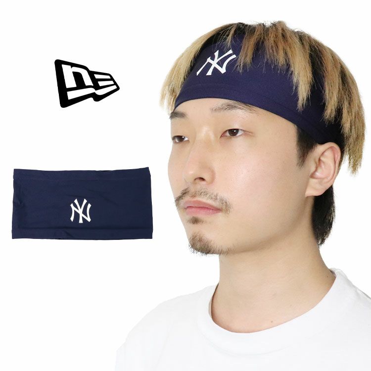 ニューエラ New Era ヘッドバンド メンズ ヤンキース MLB NY ロゴ ヘアバンド オーセンティック メジャーリーグ 公式モデル ゴム  レディース 通販